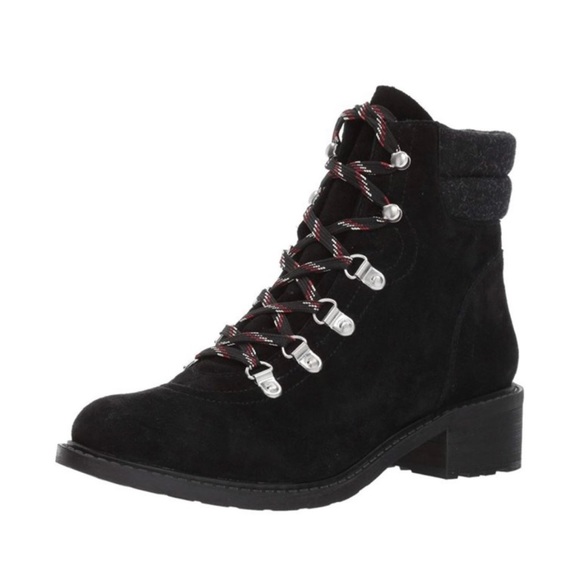 SAM EDELMAN Darrah Suede Wool Lace Up Combat Boots - Picture 2 of 5